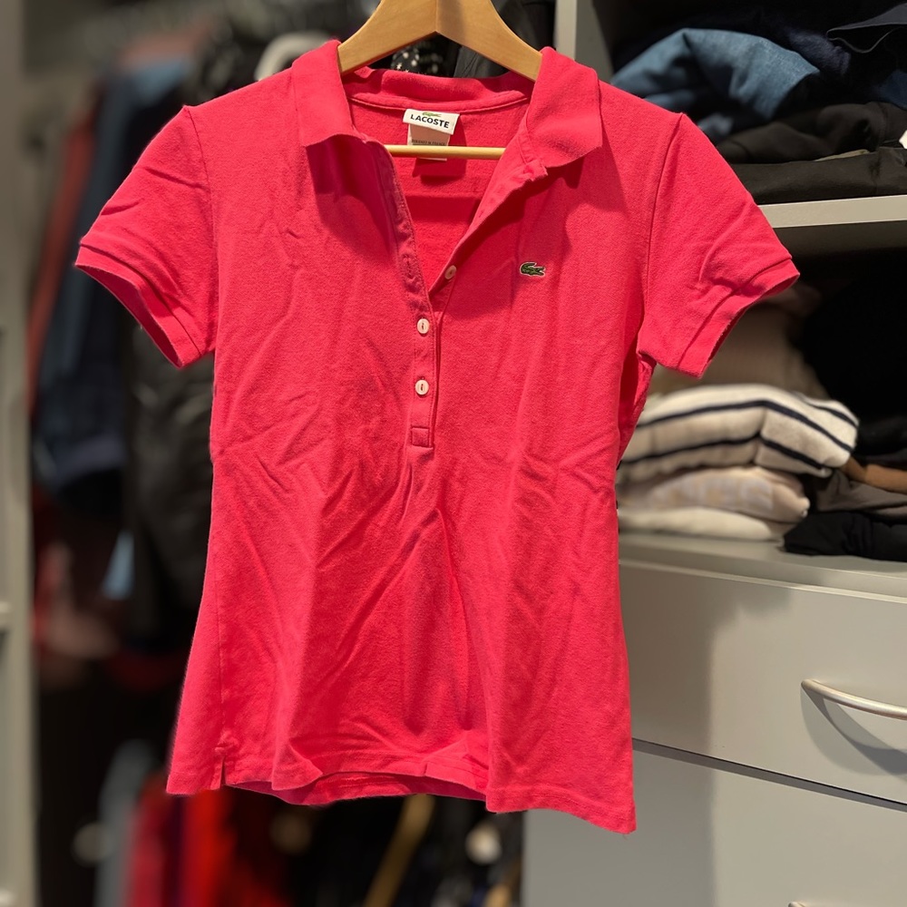 Pink Lacoste collared shirt. Classic sz 40